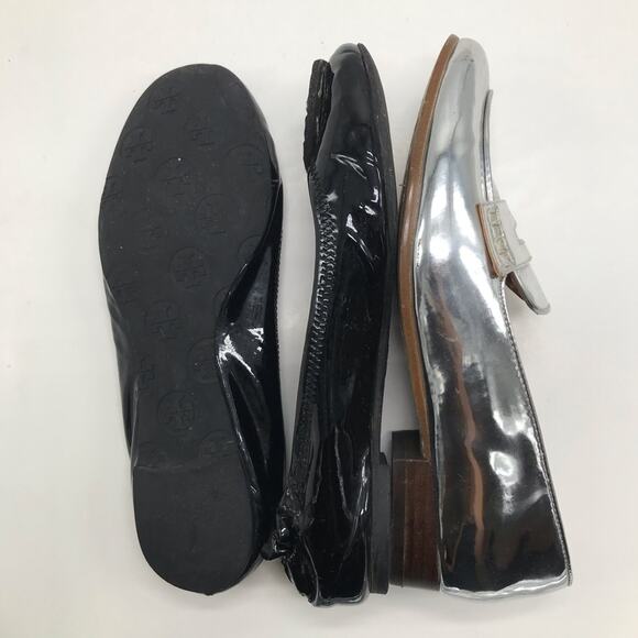 Tory Burch Women's Black Patent Leather Reva Ballet Flat 6.5 - Picture 9 of 10